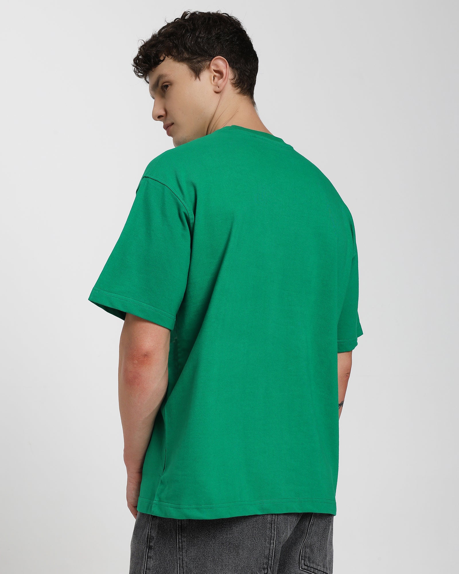 Oversized Printed T-shirt-Green