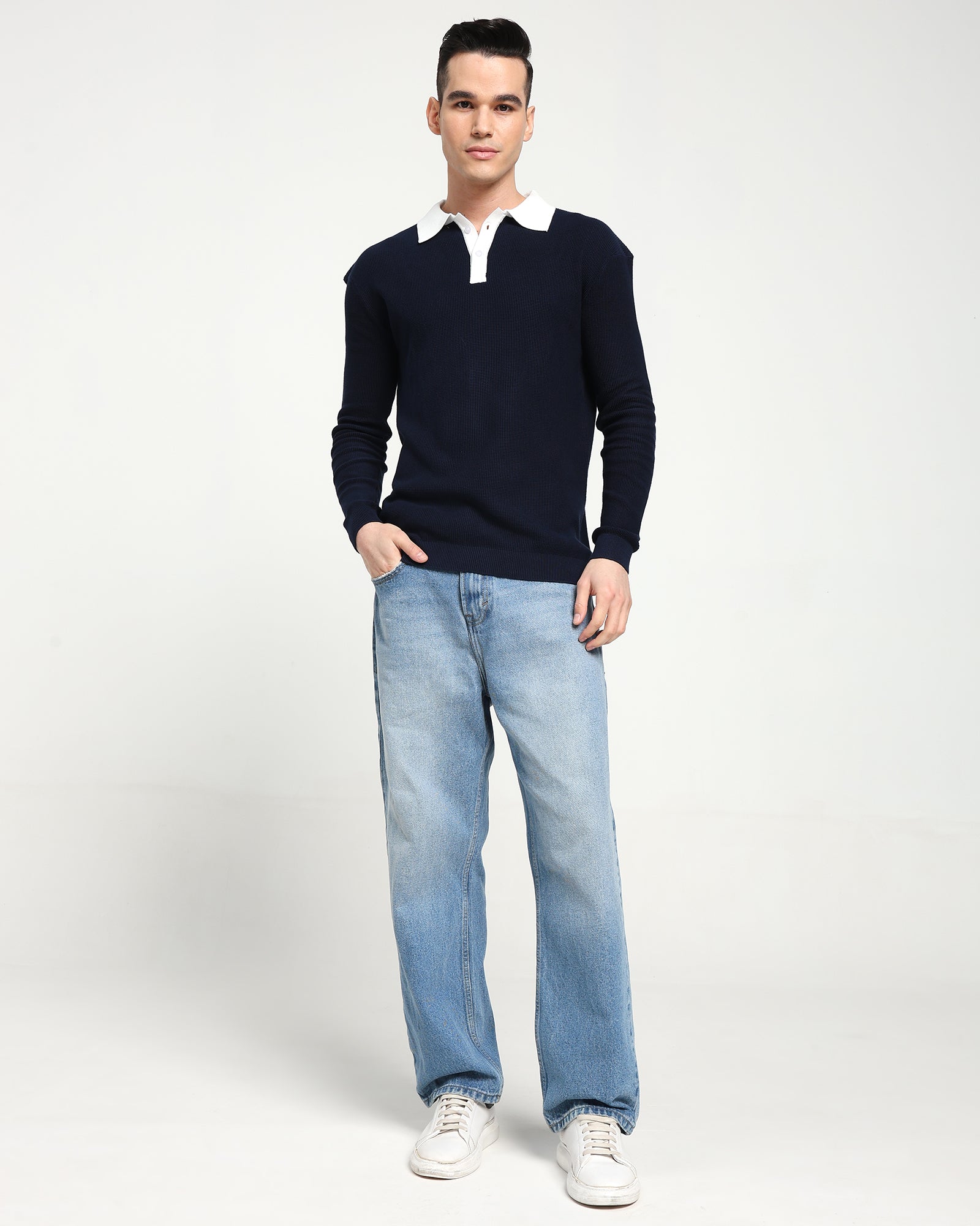 Surgelane Contrast Collar Full Sleeve Polo