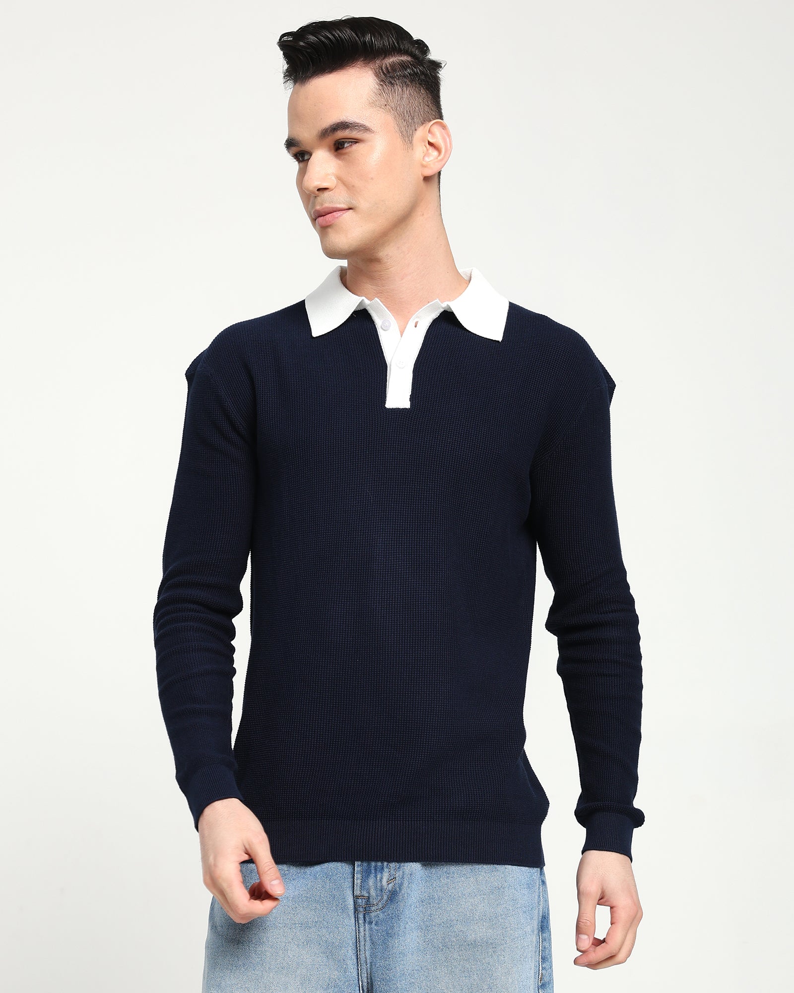 Surgelane Contrast Collar Full Sleeve Polo