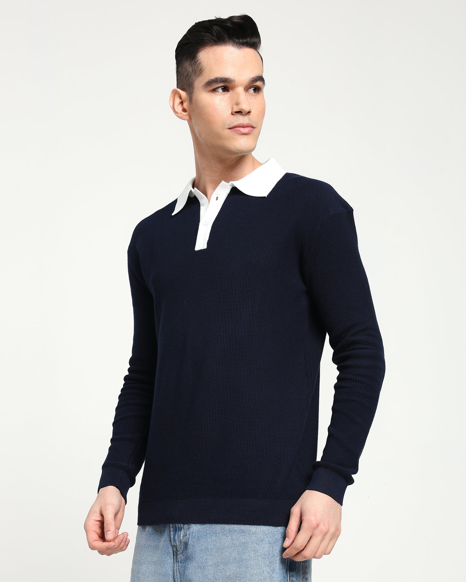Surgelane Contrast Collar Full Sleeve Polo