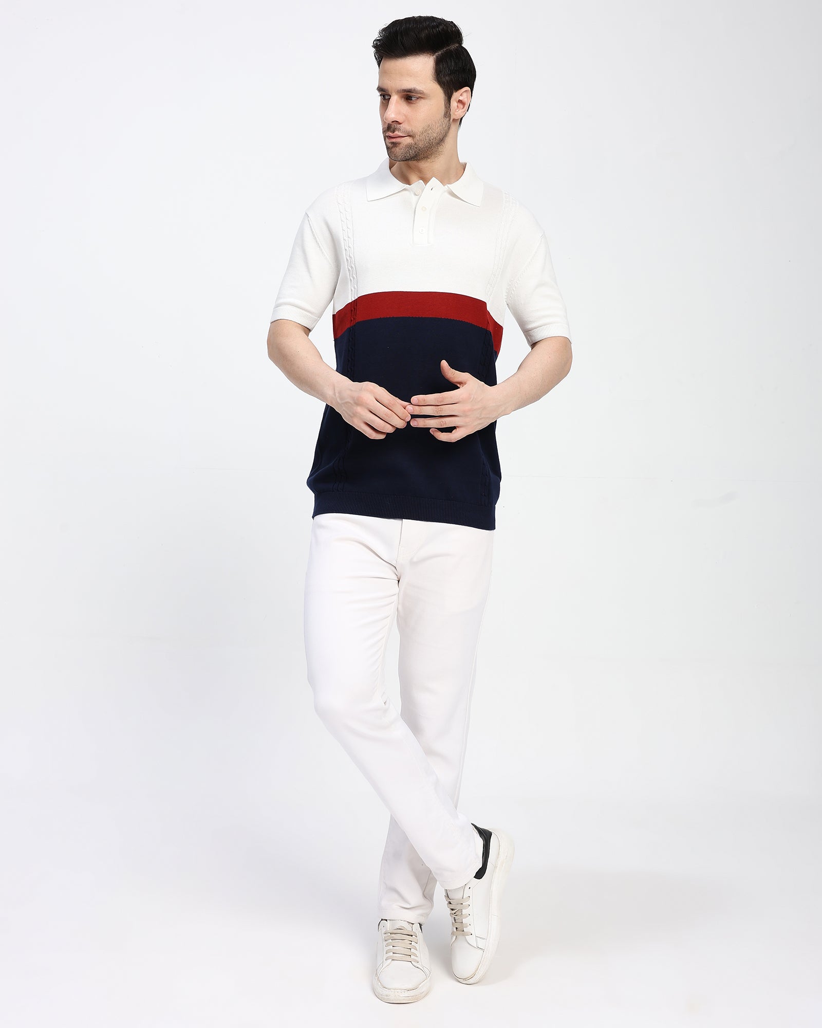 Monaco Stripe Premium Polo