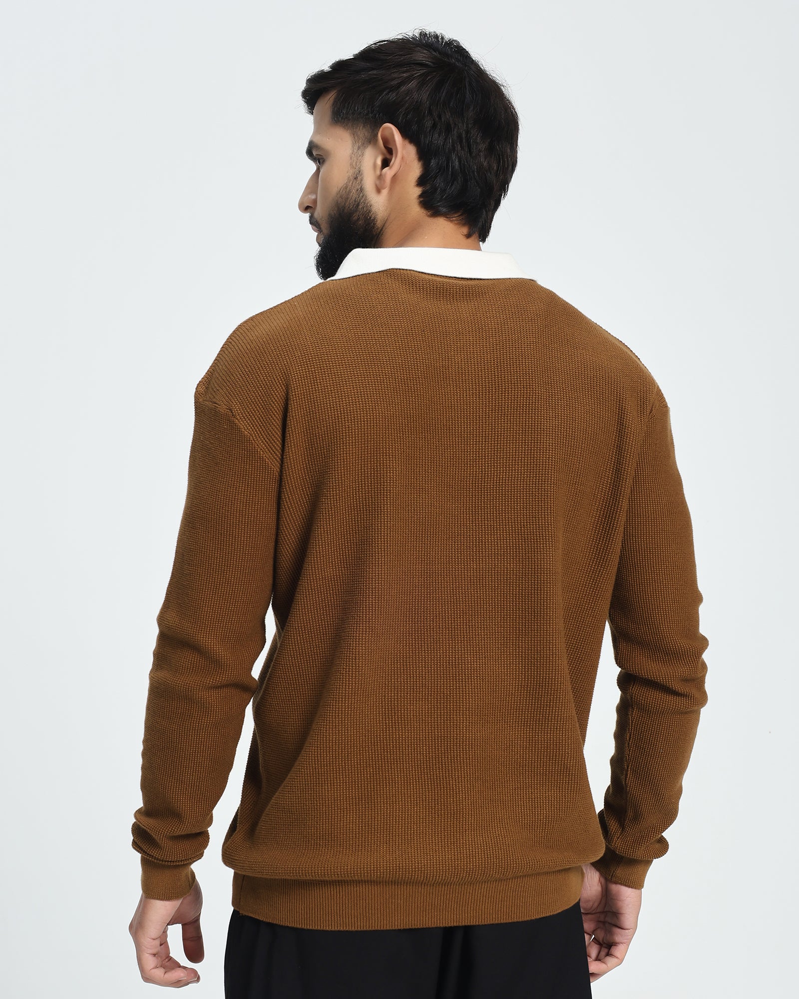 Surgelane Contrast Collar Full Sleeve Polo T-Shirt