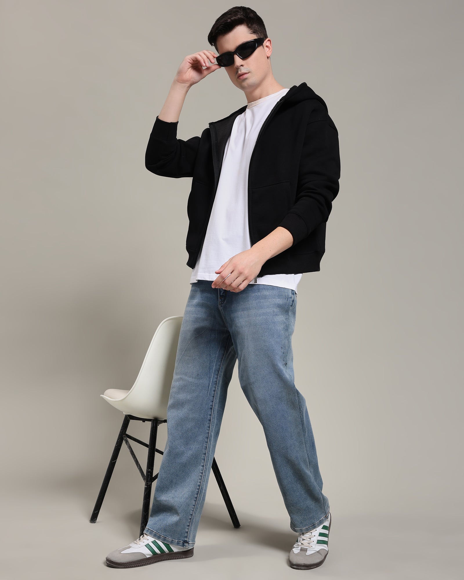 Oversized zipper hoodie (Black)