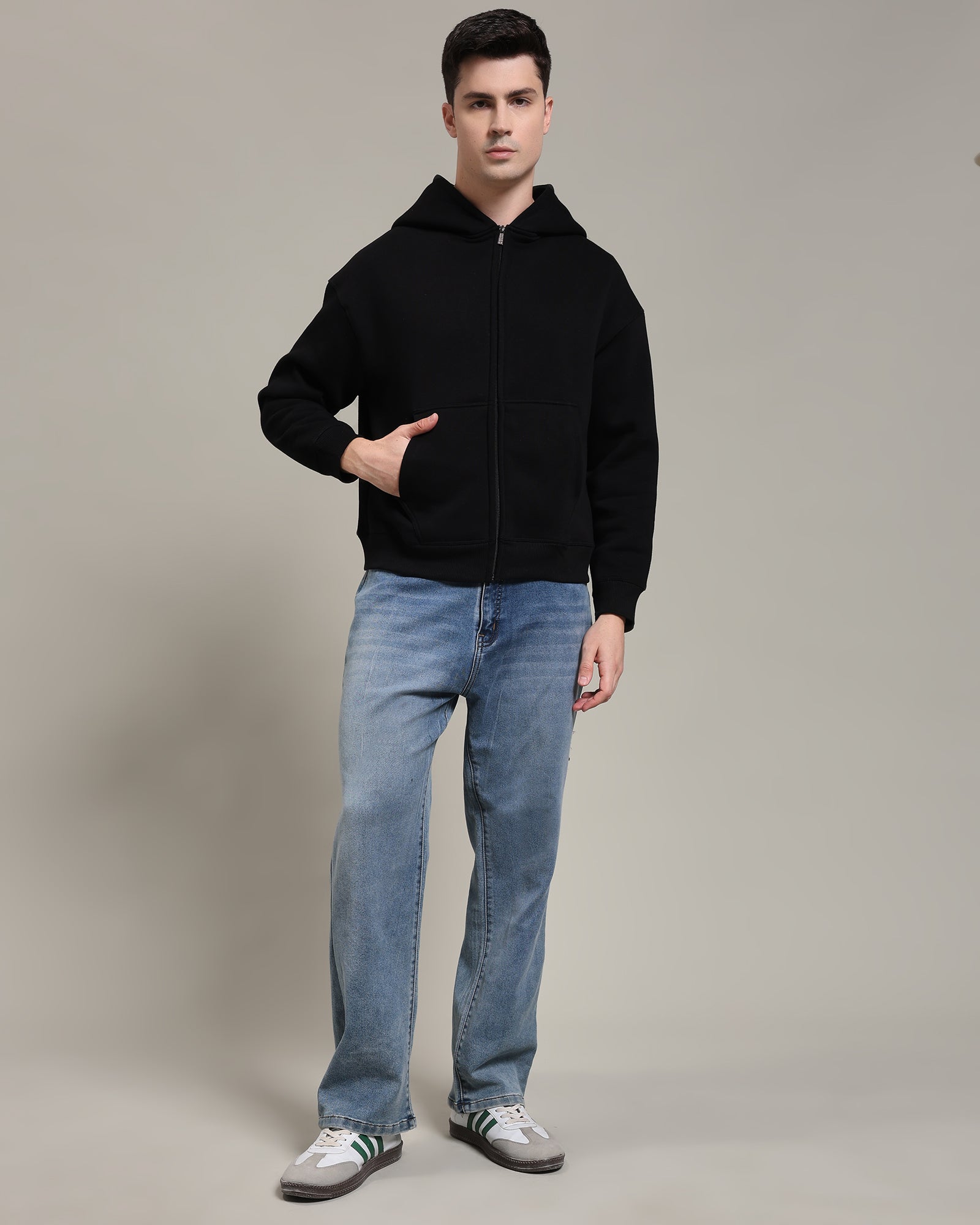 Oversized zipper hoodie (Black)