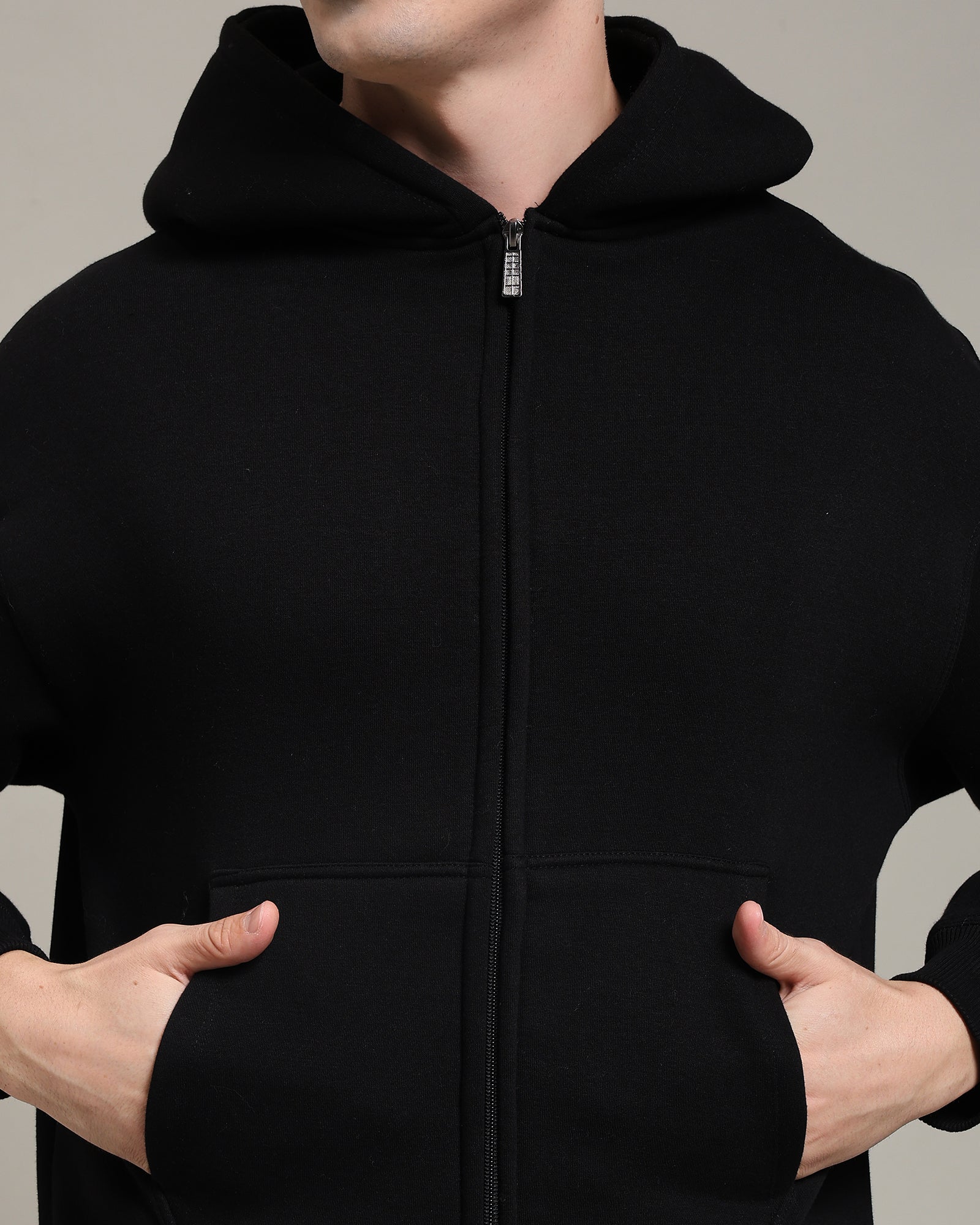 Oversized zipper hoodie (Black)