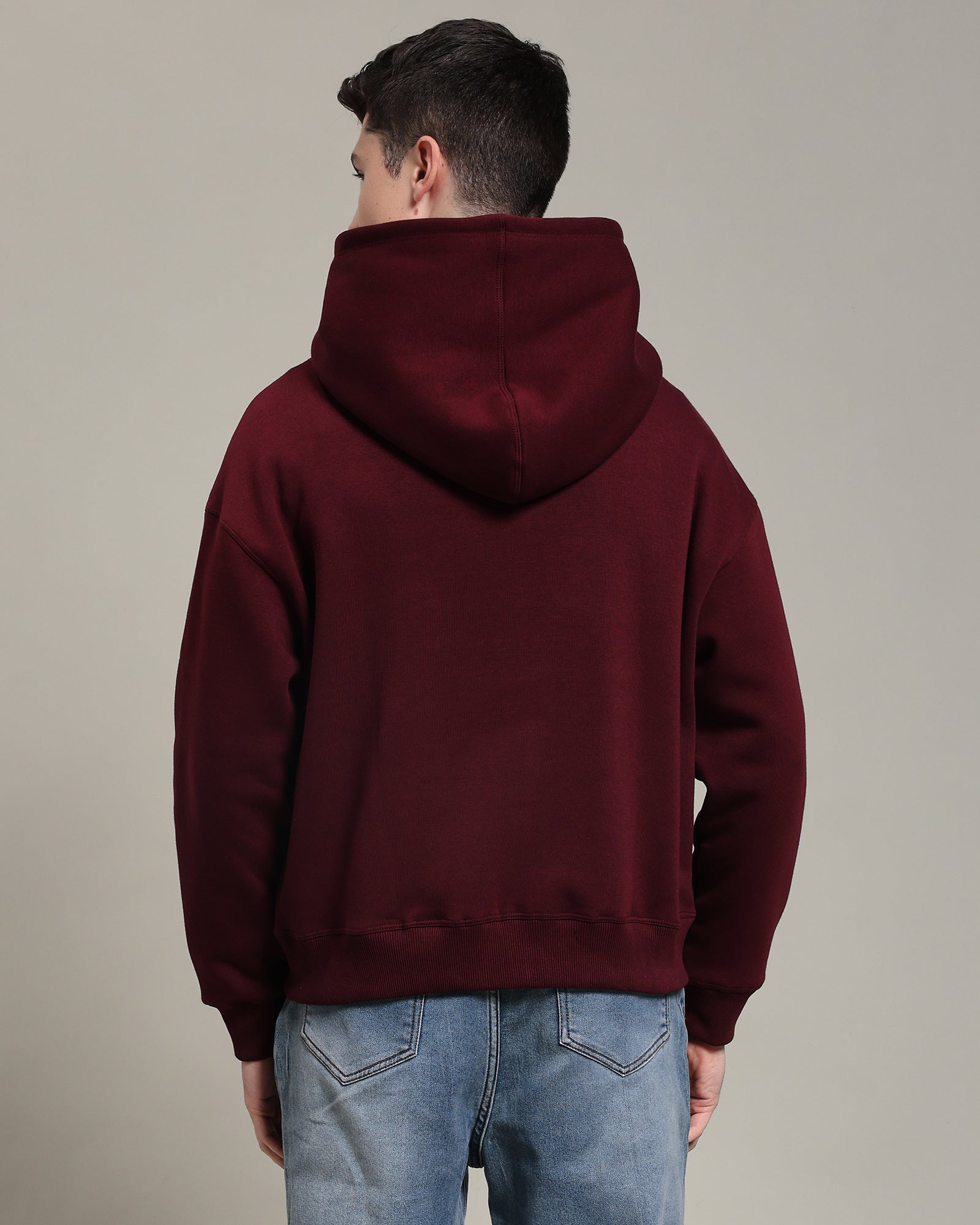 Oversized zipper Hoodie (Maroon)