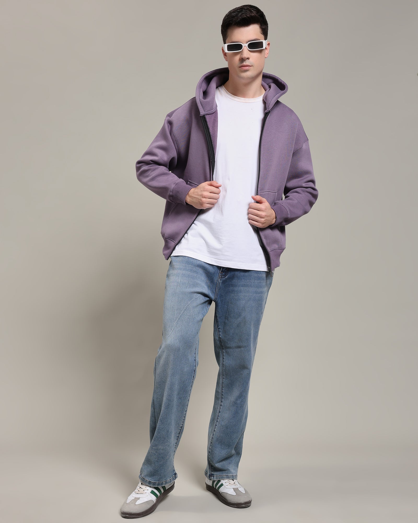 Oversized zipper hoodie (purple)