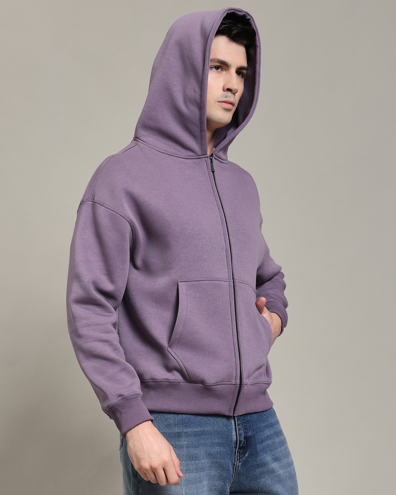 Oversized zipper hoodie (purple)