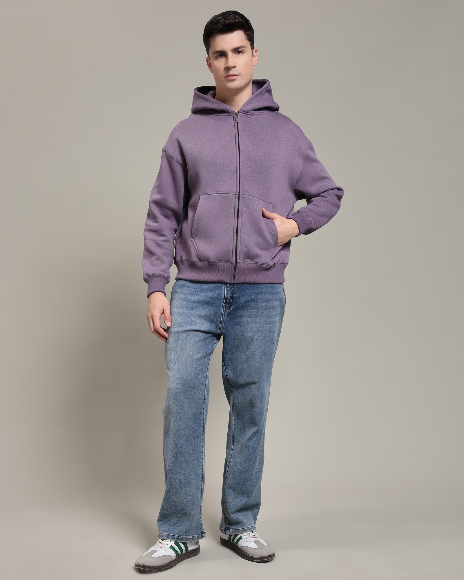 Oversized zipper hoodie (purple)