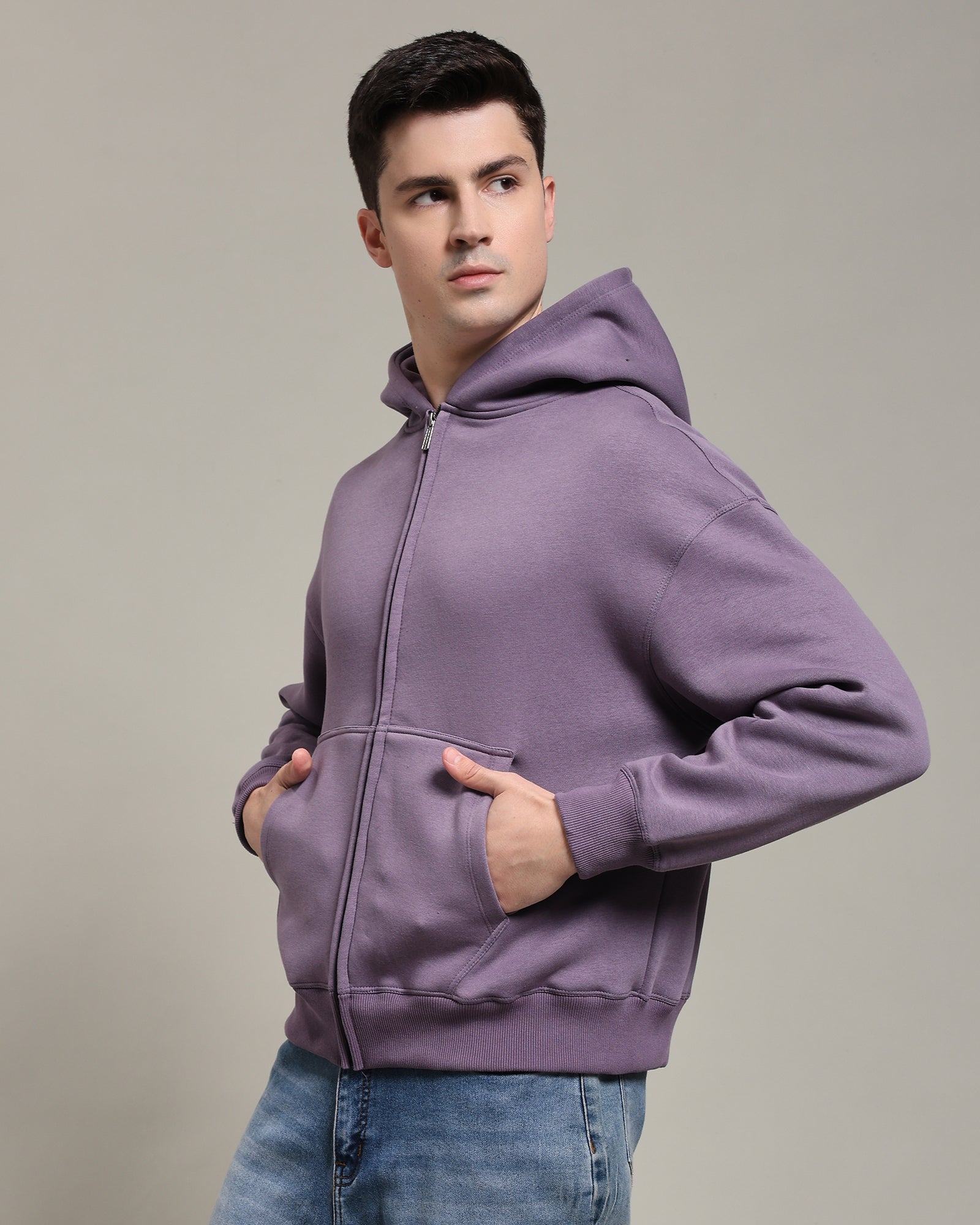 Oversized zipper hoodie (purple)