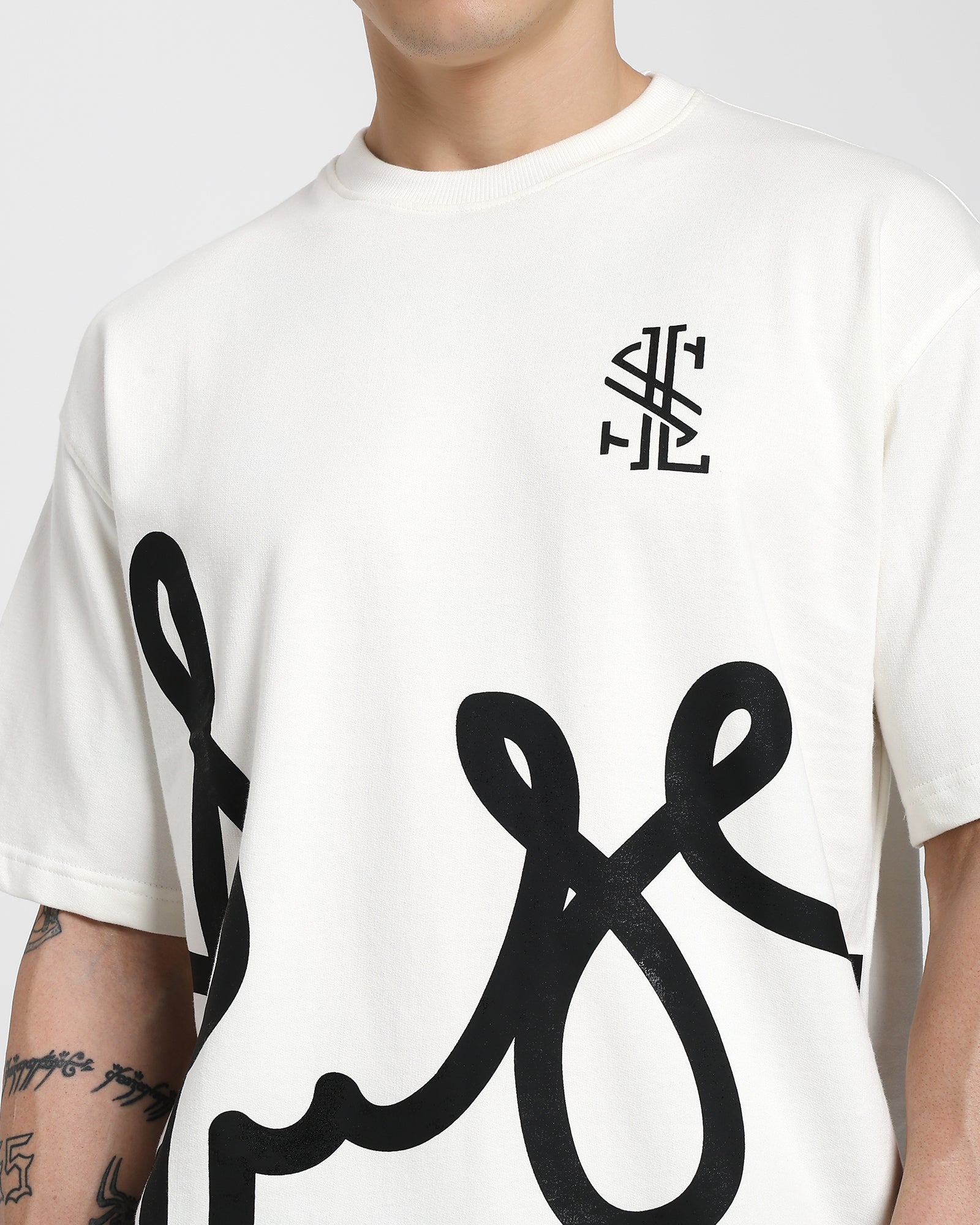 Oversized Printed T-shirt-White