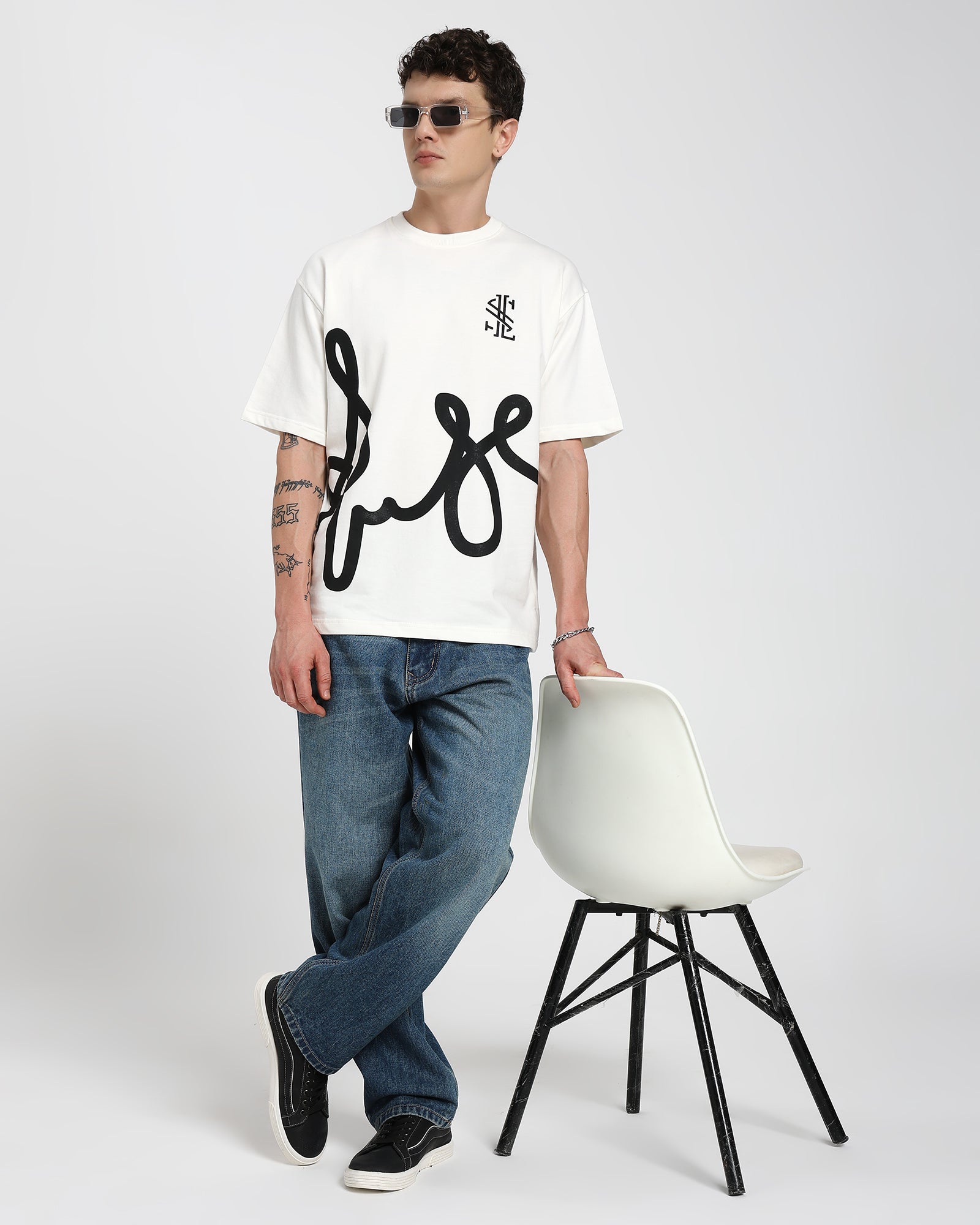 Oversized Printed T-shirt-White