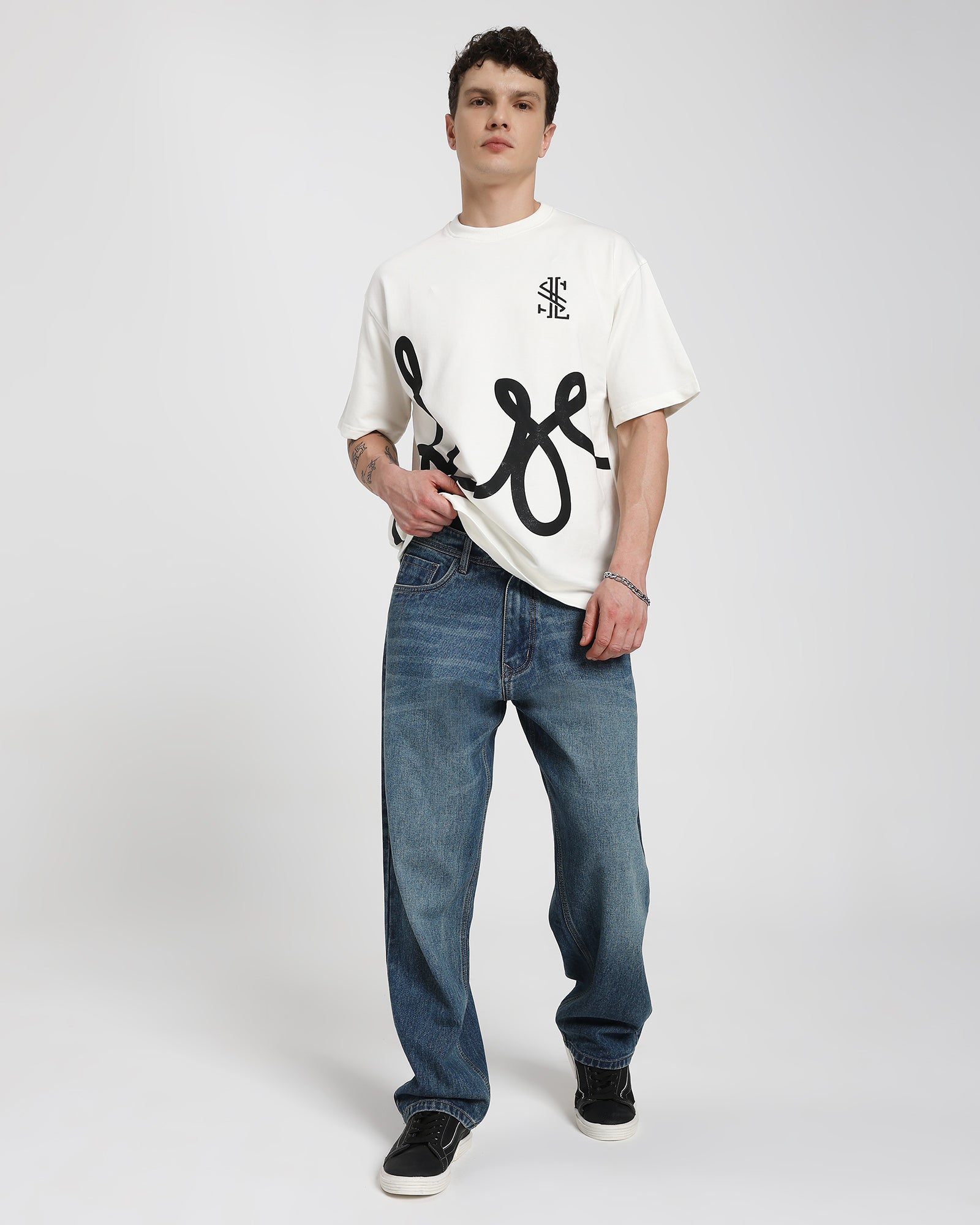 Baggy Fit Jeans-Light Blue