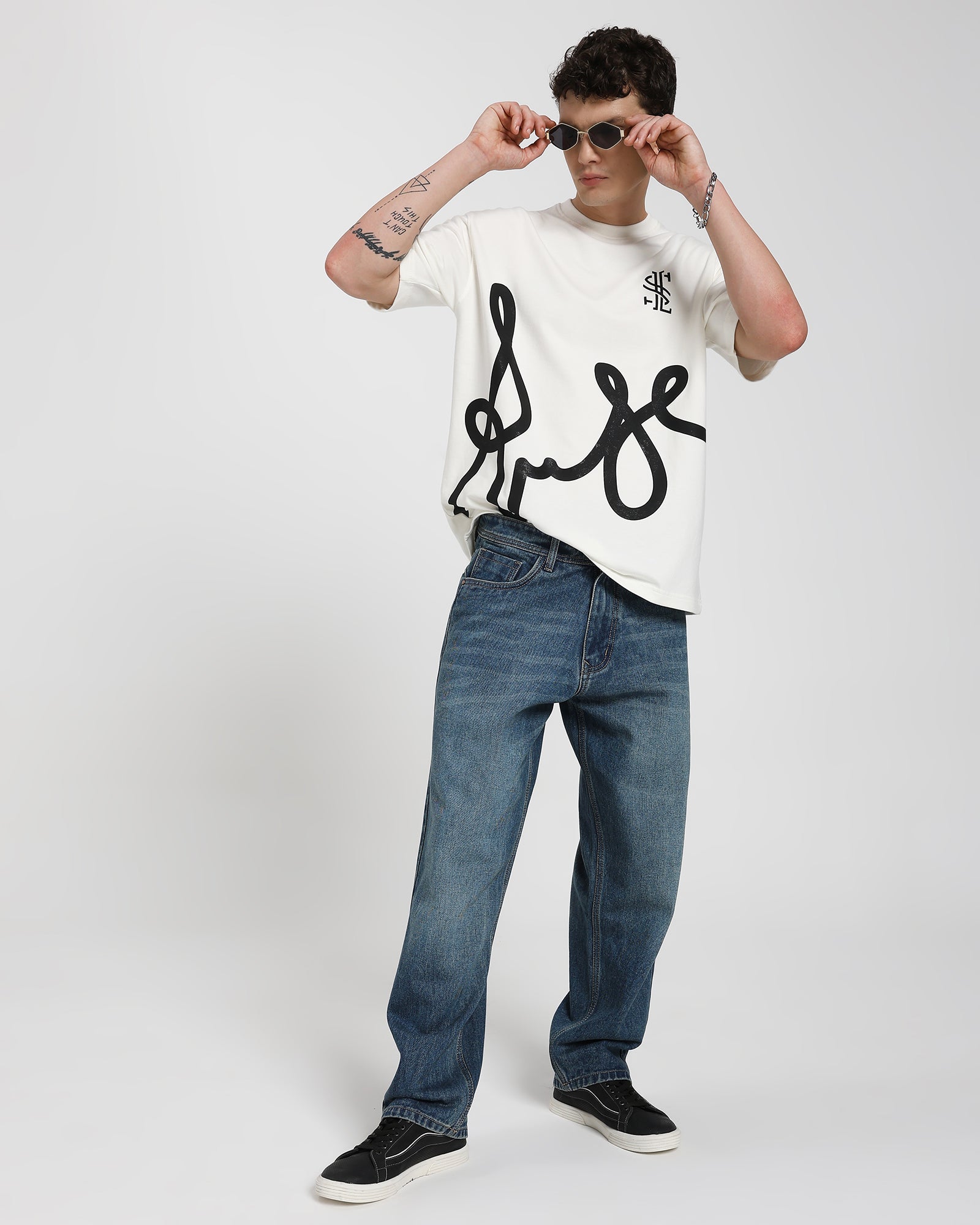 Baggy Fit Jeans-Light Blue