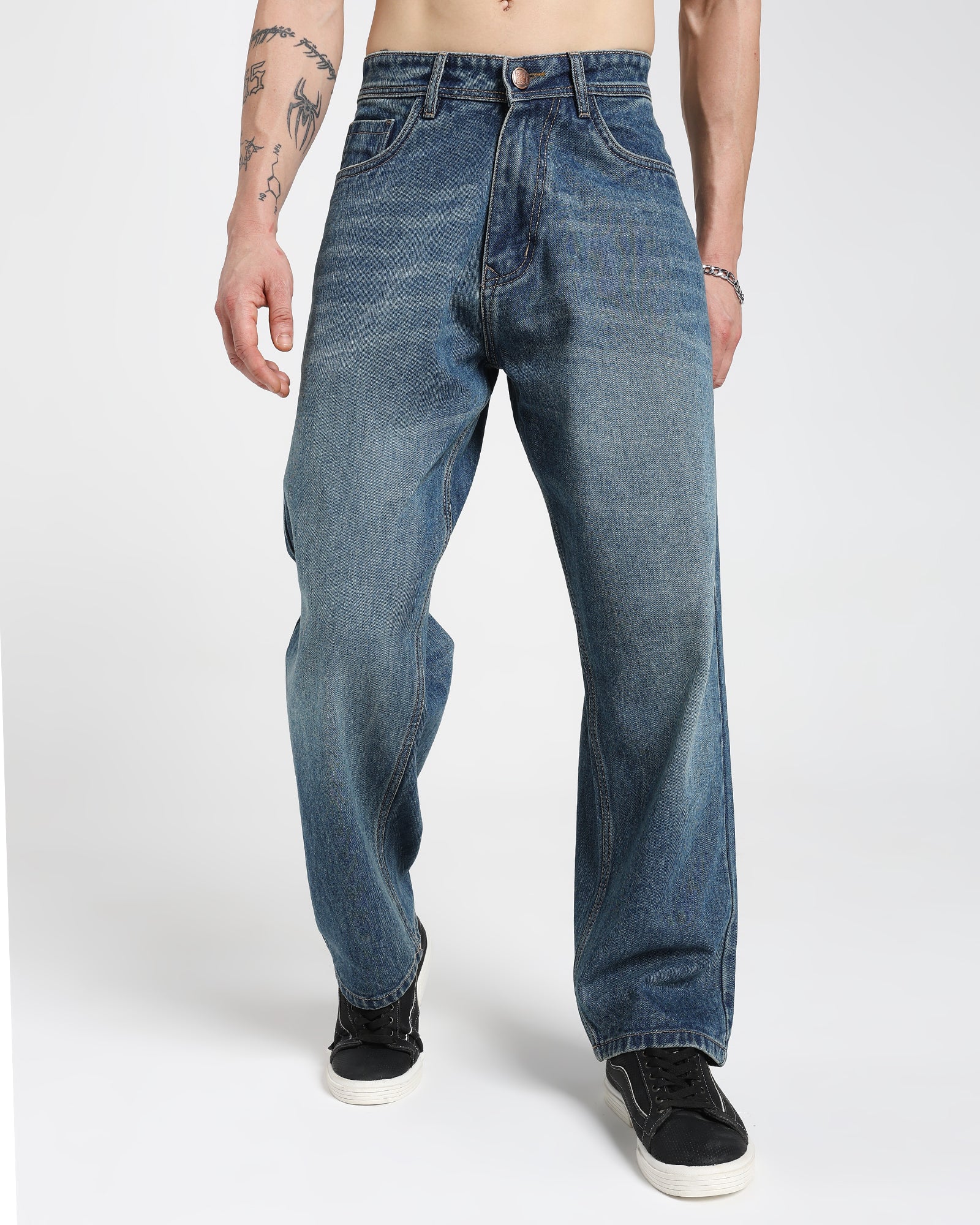 Baggy Fit Jeans-Light Blue
