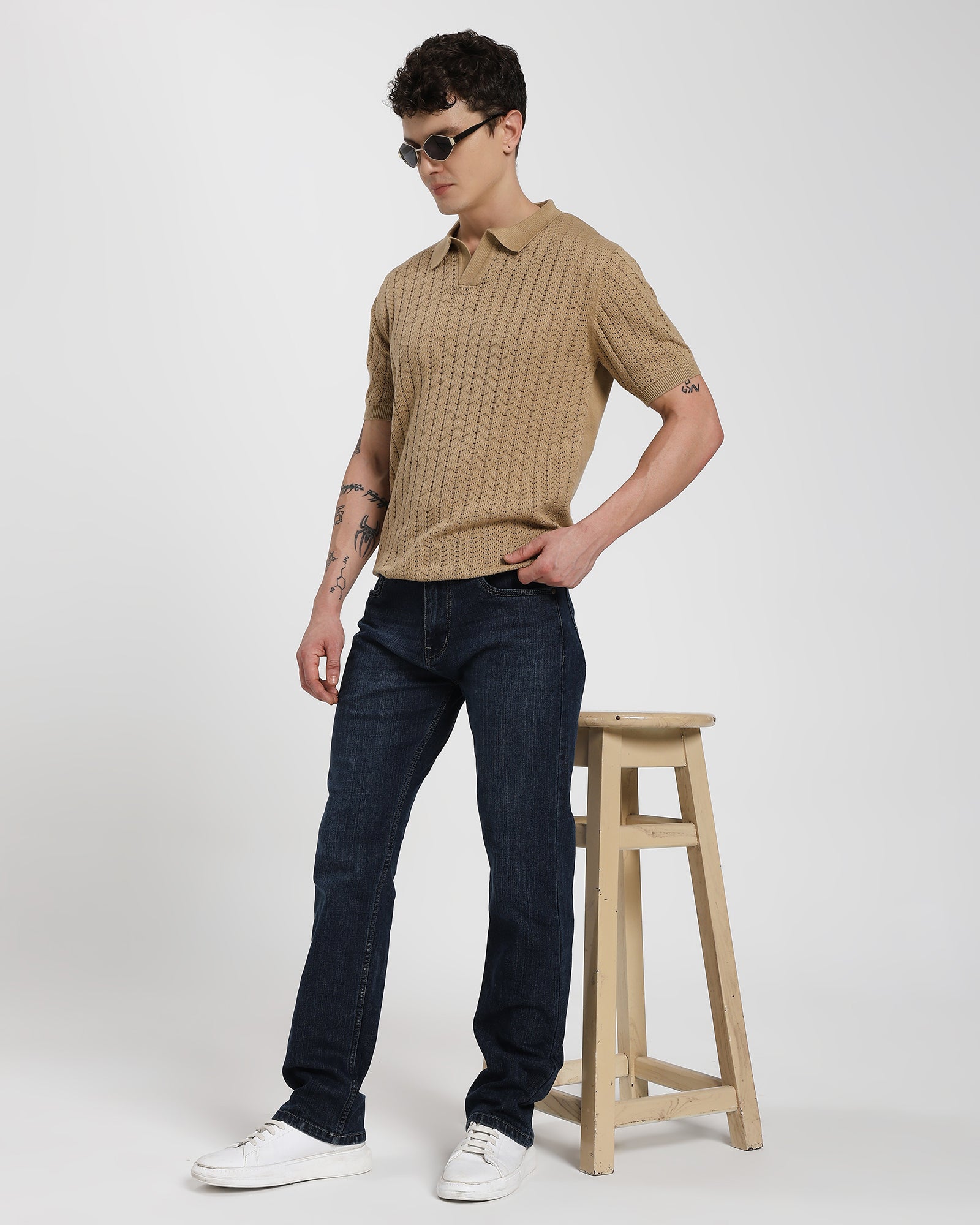 Regular Polo T-Shirt-Beige