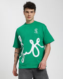 Oversized Printed T-shirt-Green
