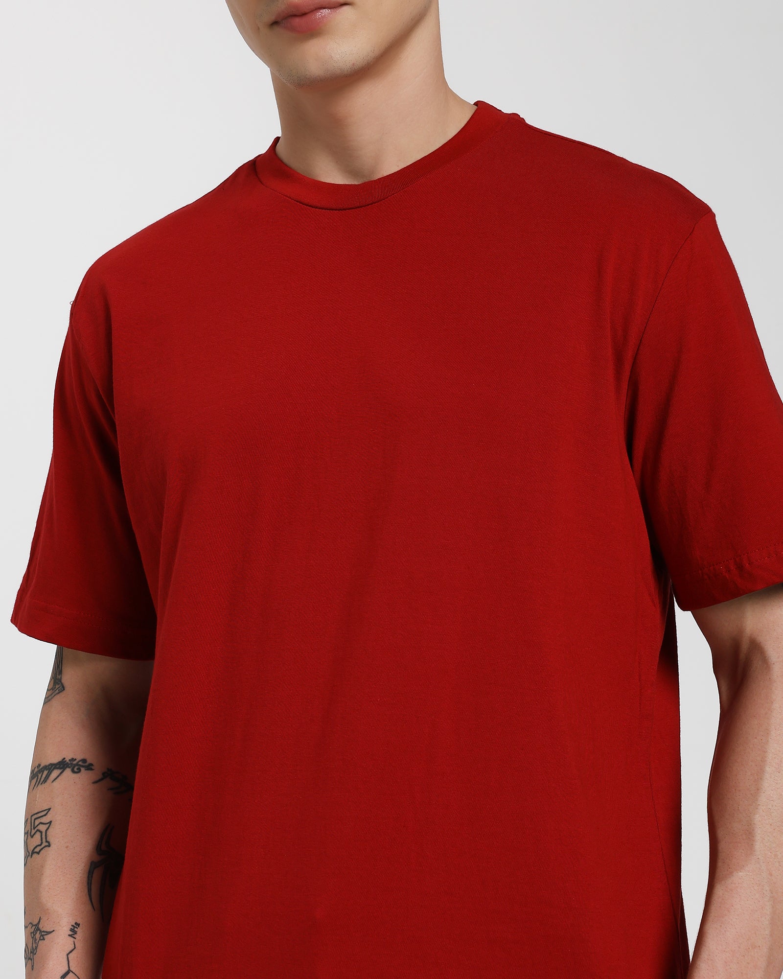 Regular fit T-shirt-Maroon