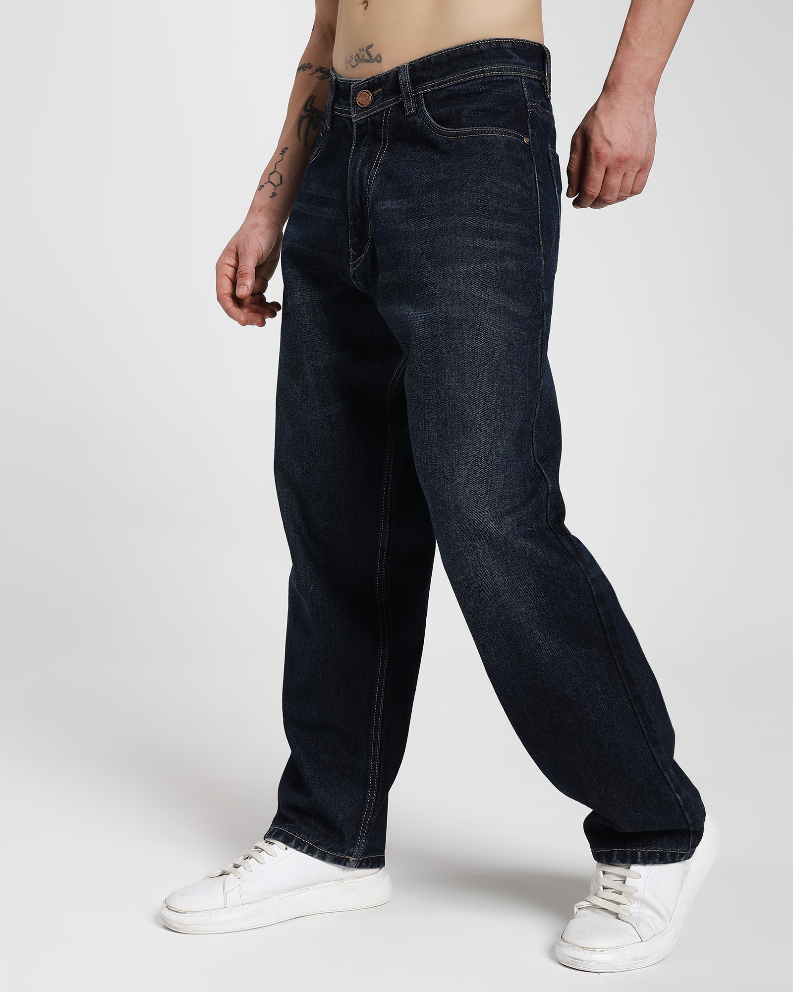 Baggy Fit Jeans-Rich Blue