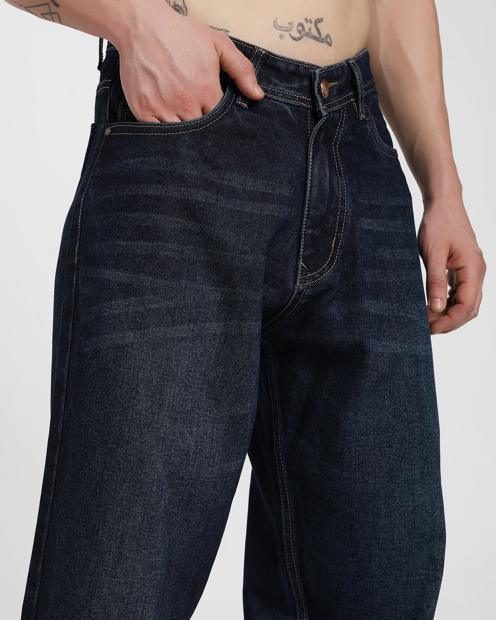 Baggy Fit Jeans-Rich Blue