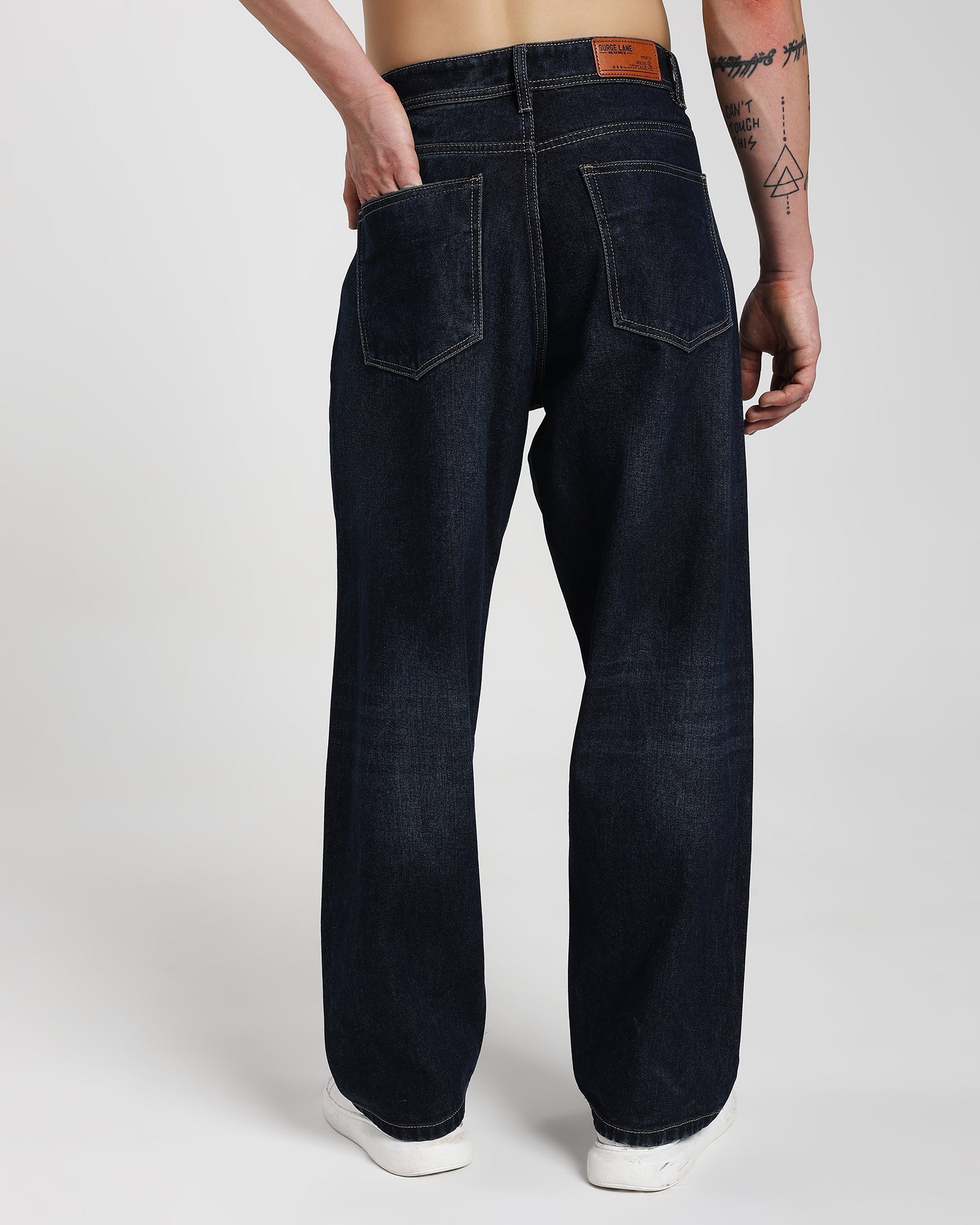 Baggy Fit Jeans-Rich Blue