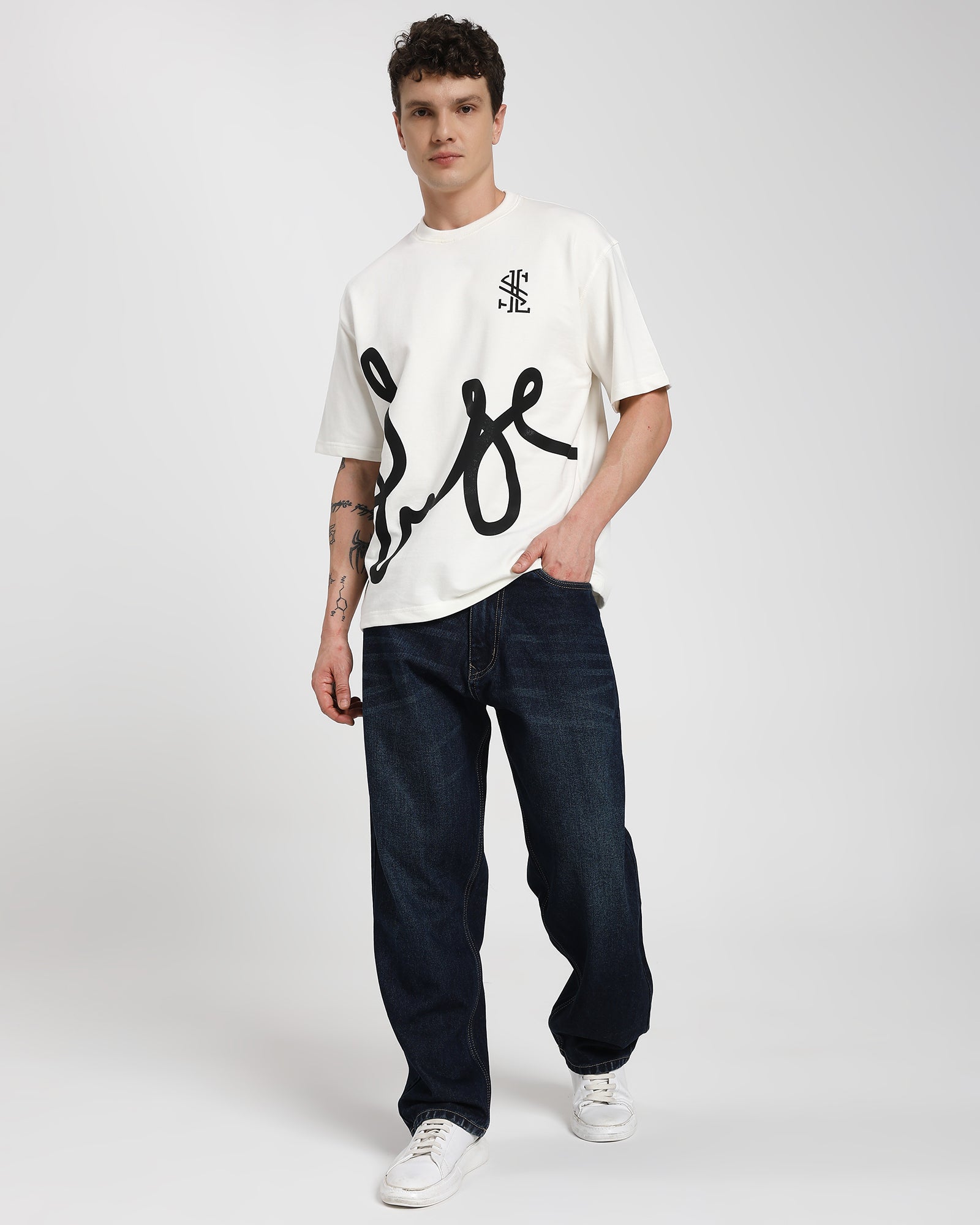 Baggy Fit Jeans-Rich Blue