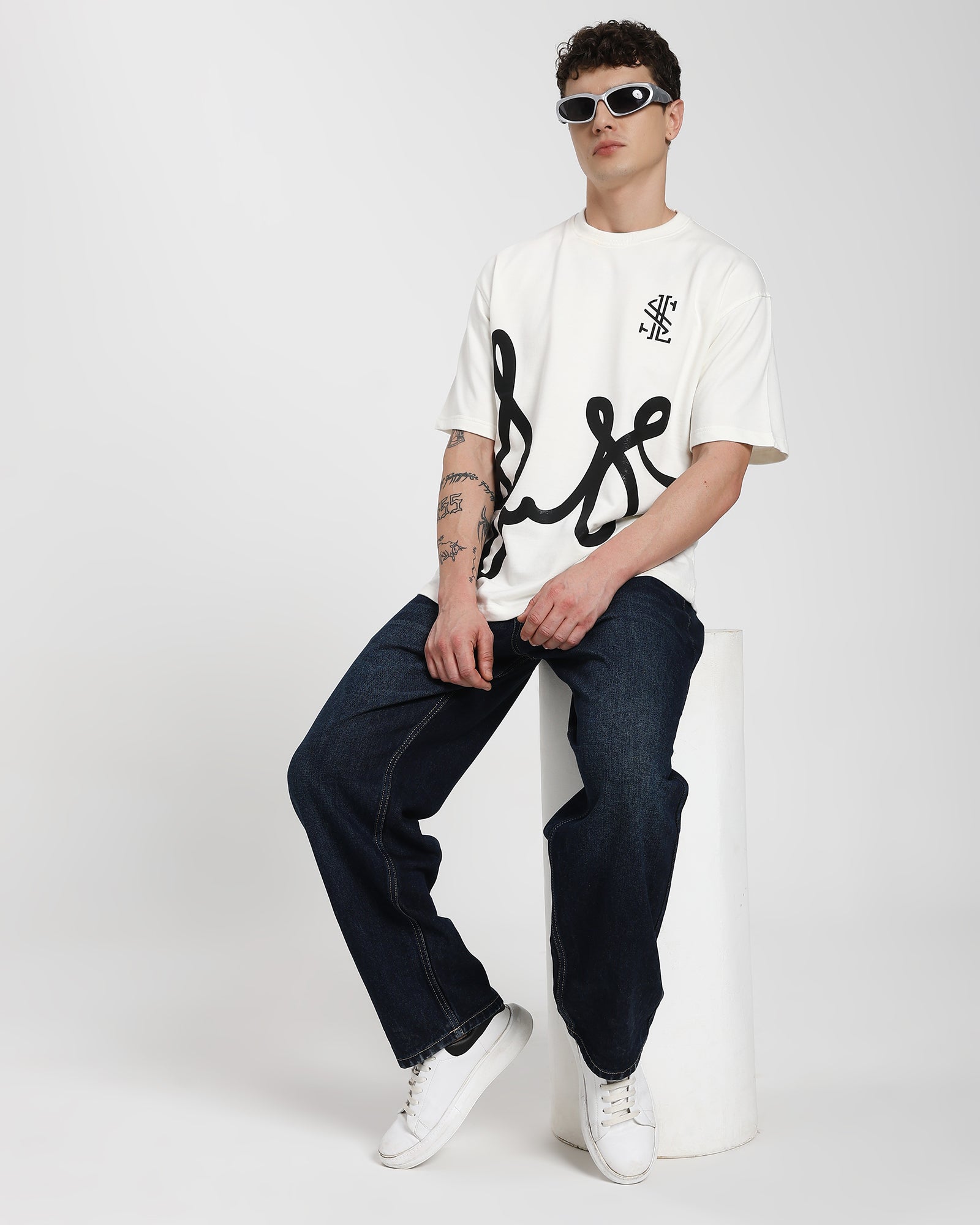 Baggy Fit Jeans-Rich Blue