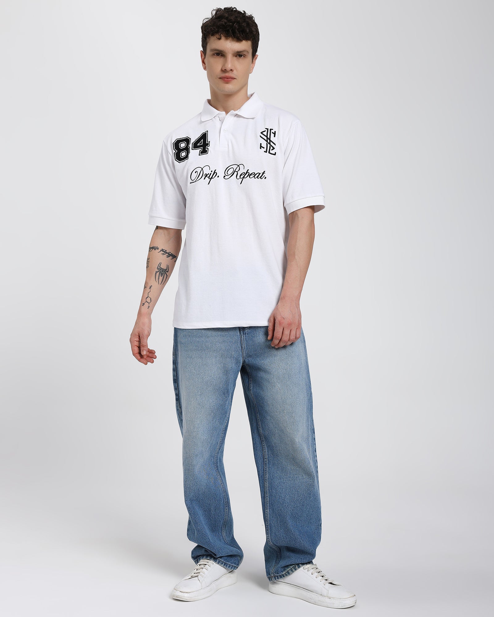 Oversized Polo T-shirt-White