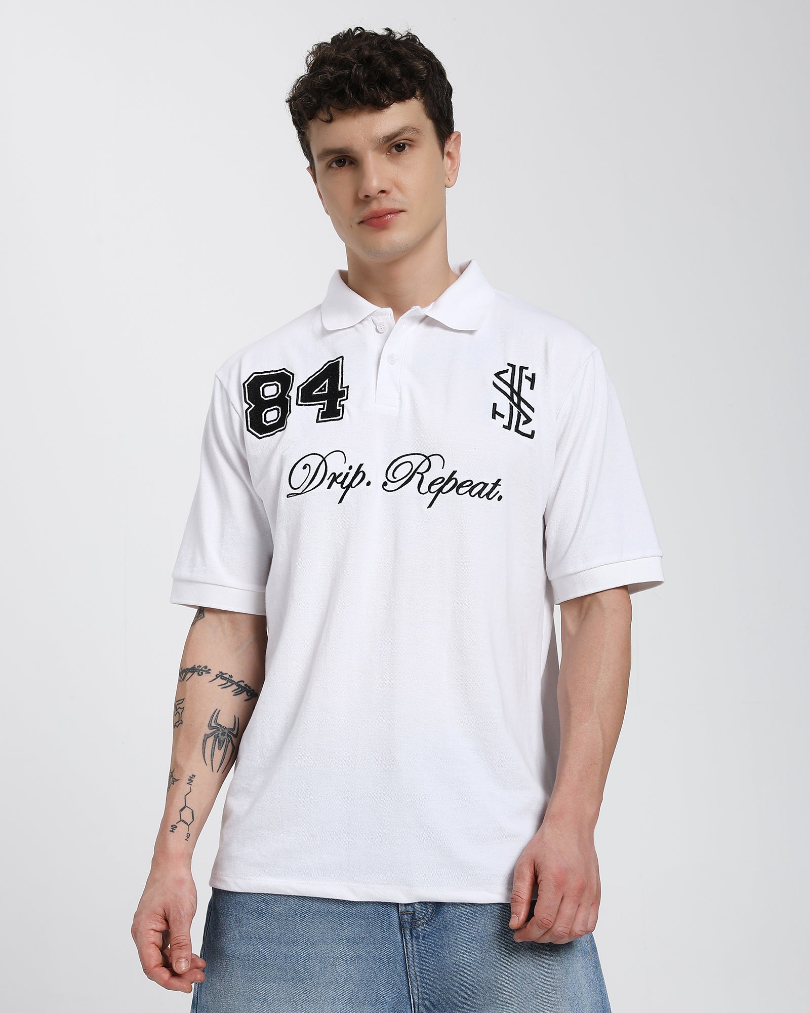 Oversized Polo T-shirt-White