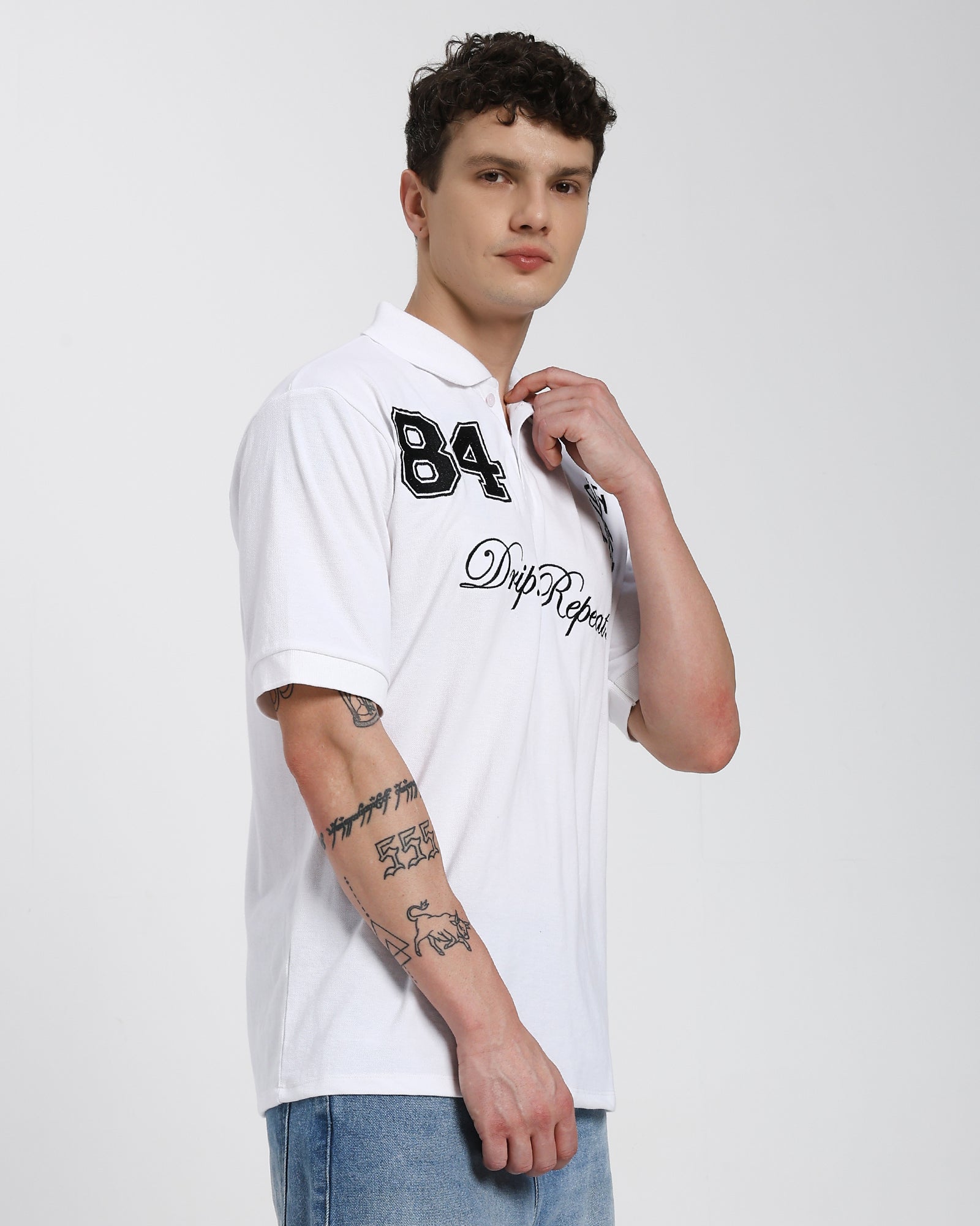 Oversized Polo T-shirt-White