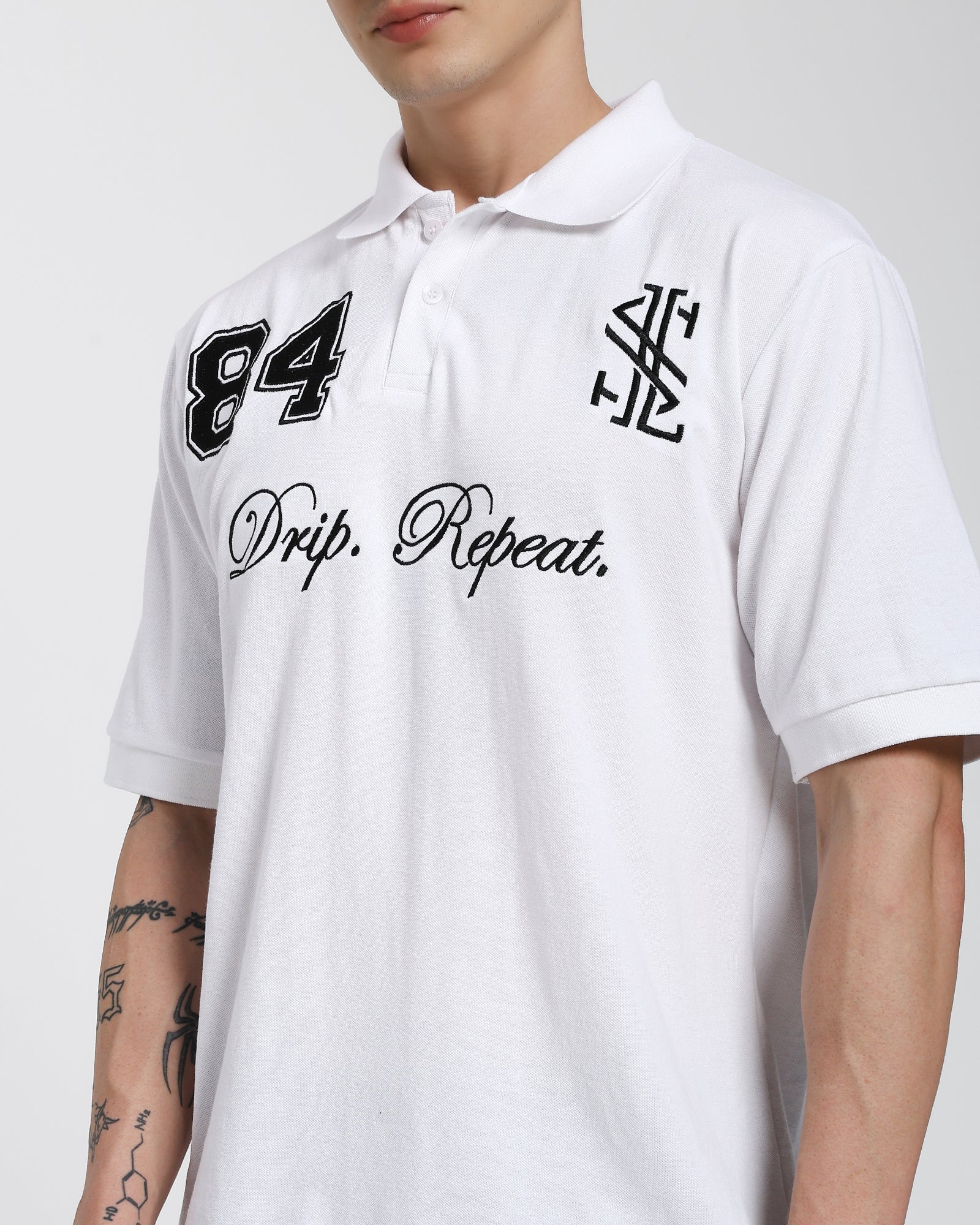 Oversized Polo T-shirt-White