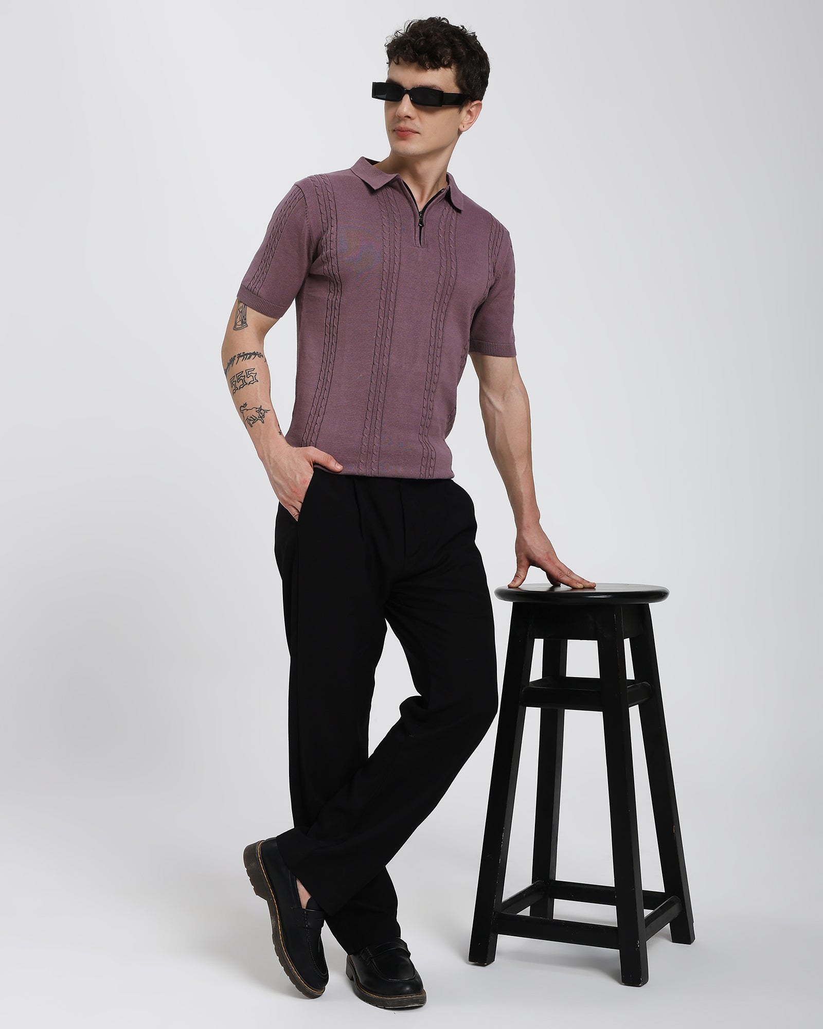 Regular Polo T-Shirt-Mauve Pink