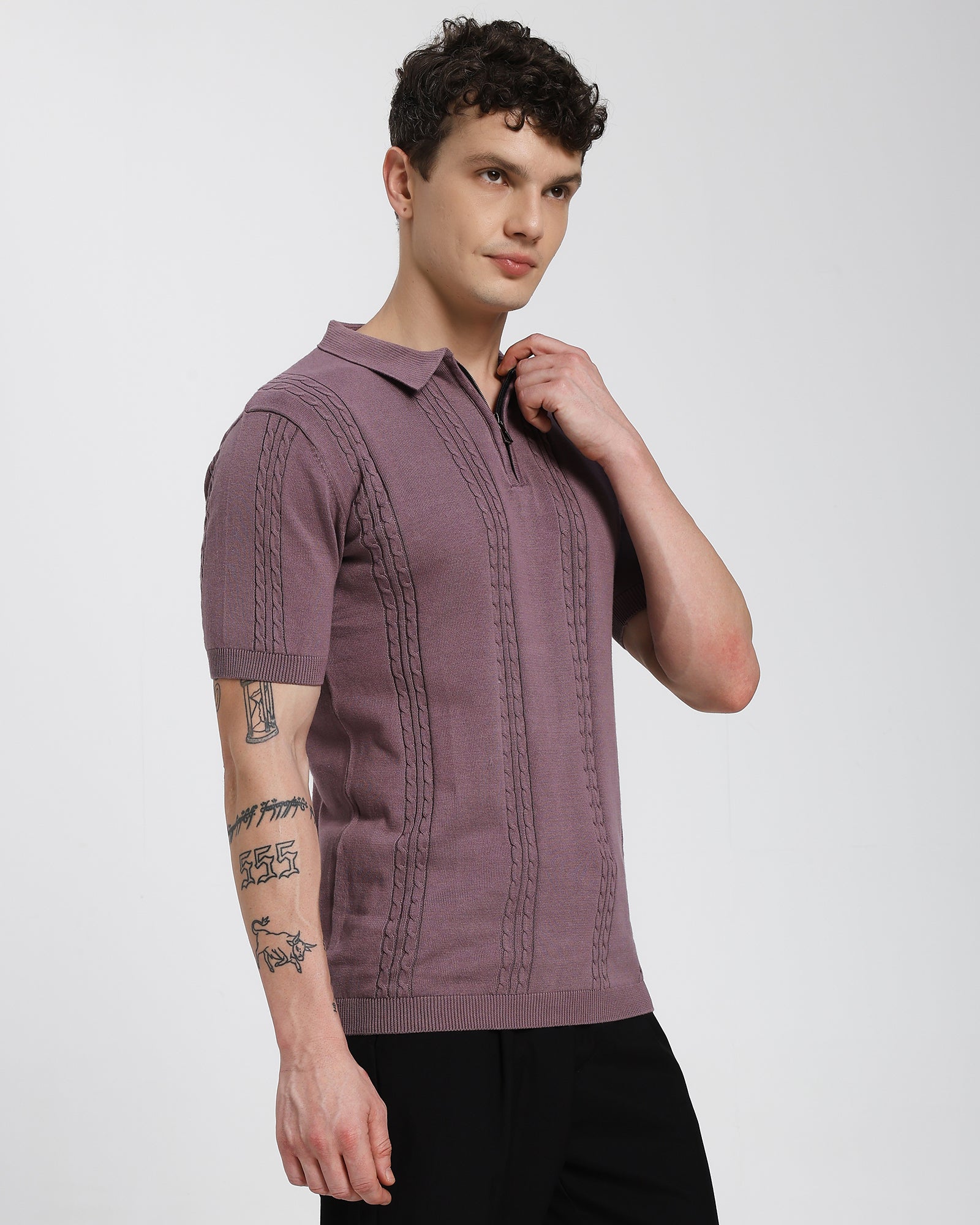 Regular Polo T-Shirt-Mauve Pink