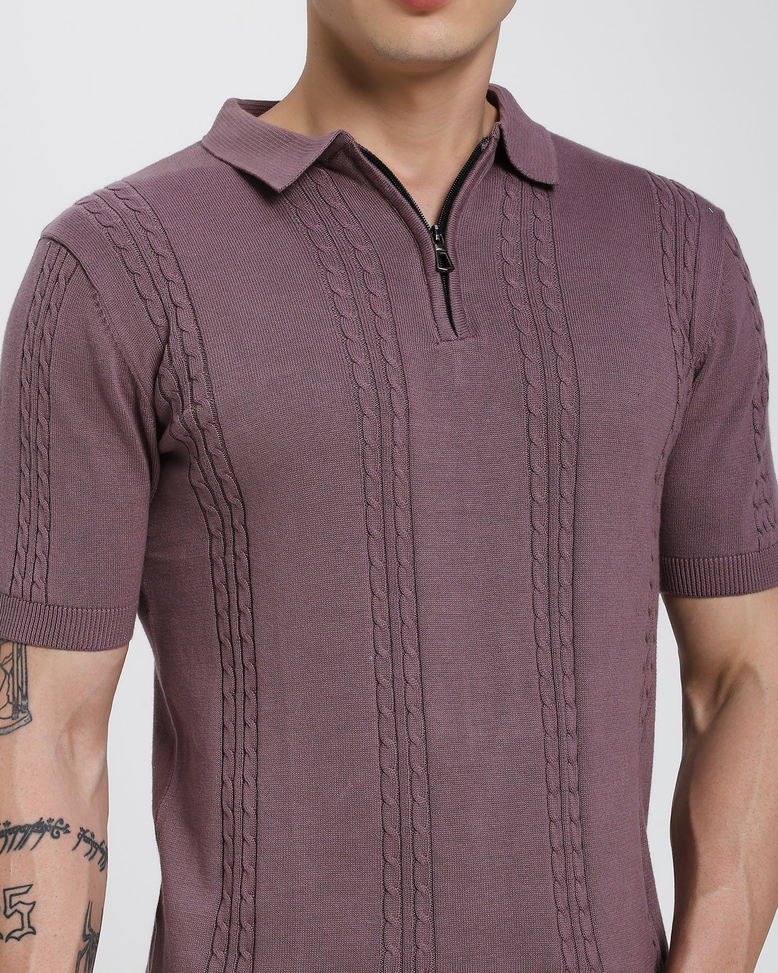 Regular Polo T-Shirt-Mauve Pink