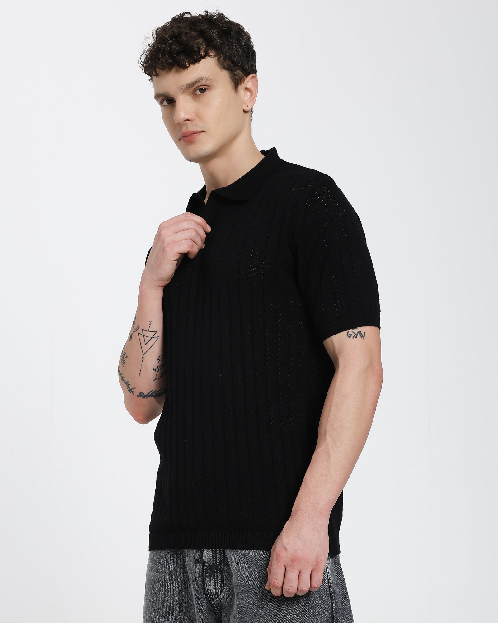 Regular Polo T-Shirt-Black