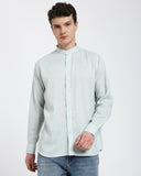 Mandarin collar shirt-Sea Green