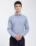 Checkered Shirt-Navy Blue