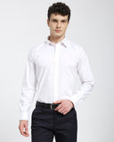 straight collar shirt-White