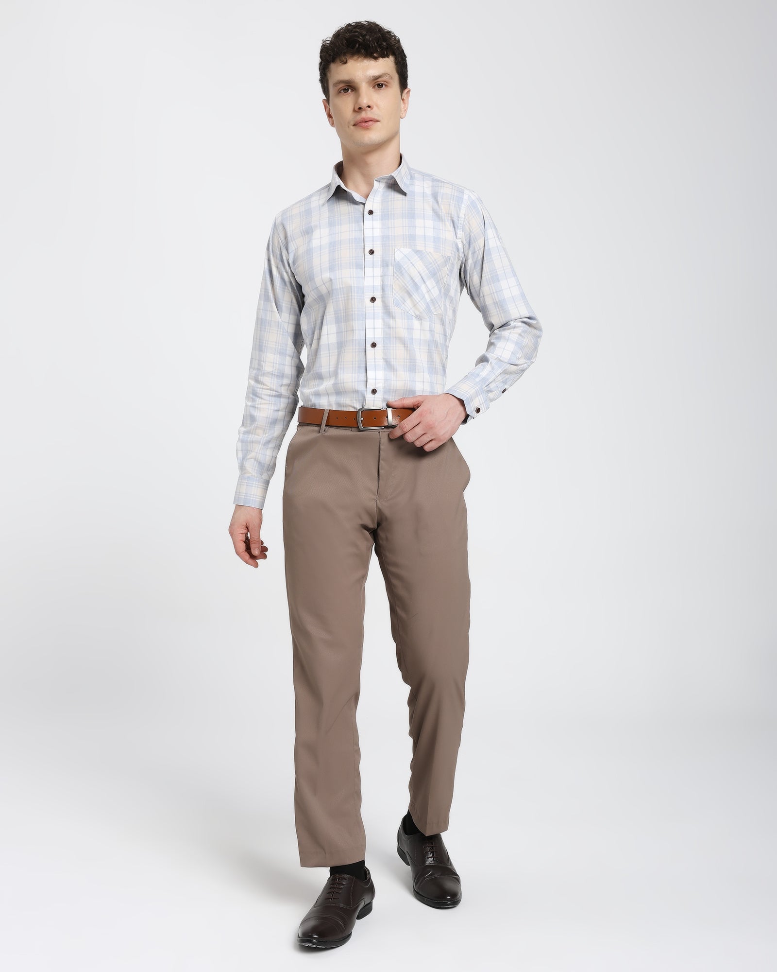 Checkered Shirt-Light Blue