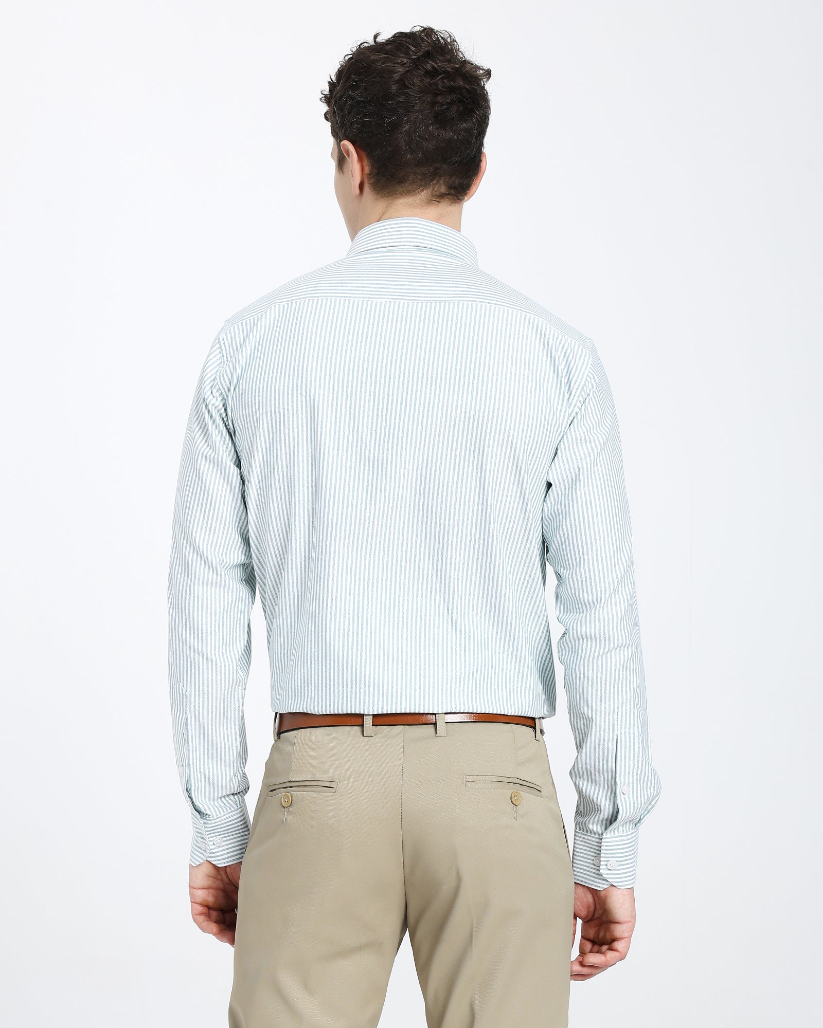 Striped Oxford Shirt-Green
