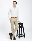Striped Oxford Shirt-Olive Green