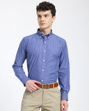 Striped Oxford Shirt-Navy Blue
